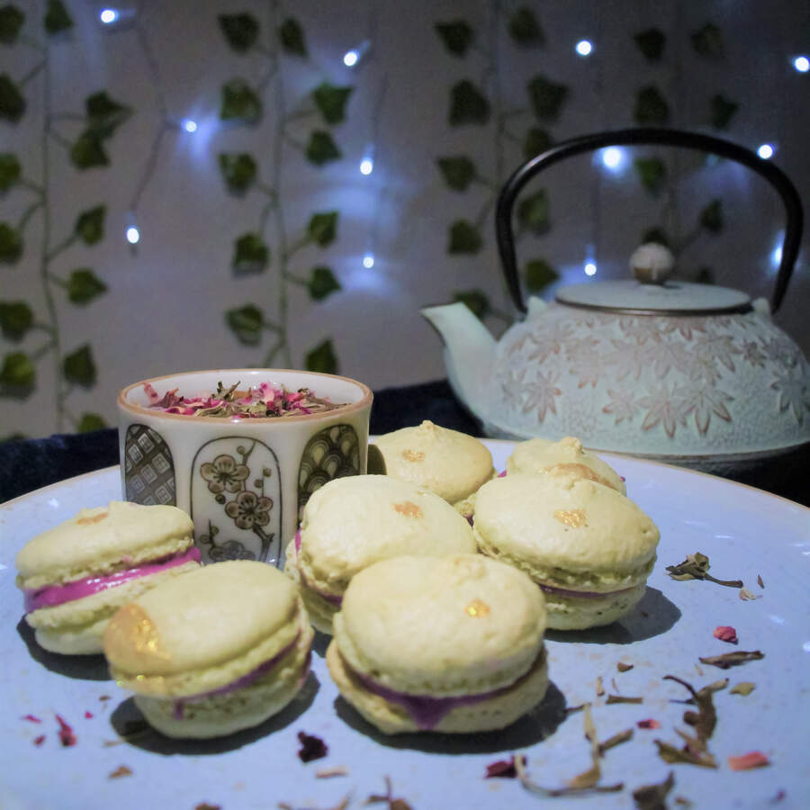 Macarons and tea