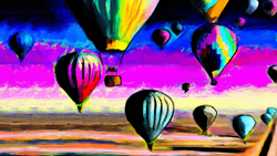 A painting of balloons 